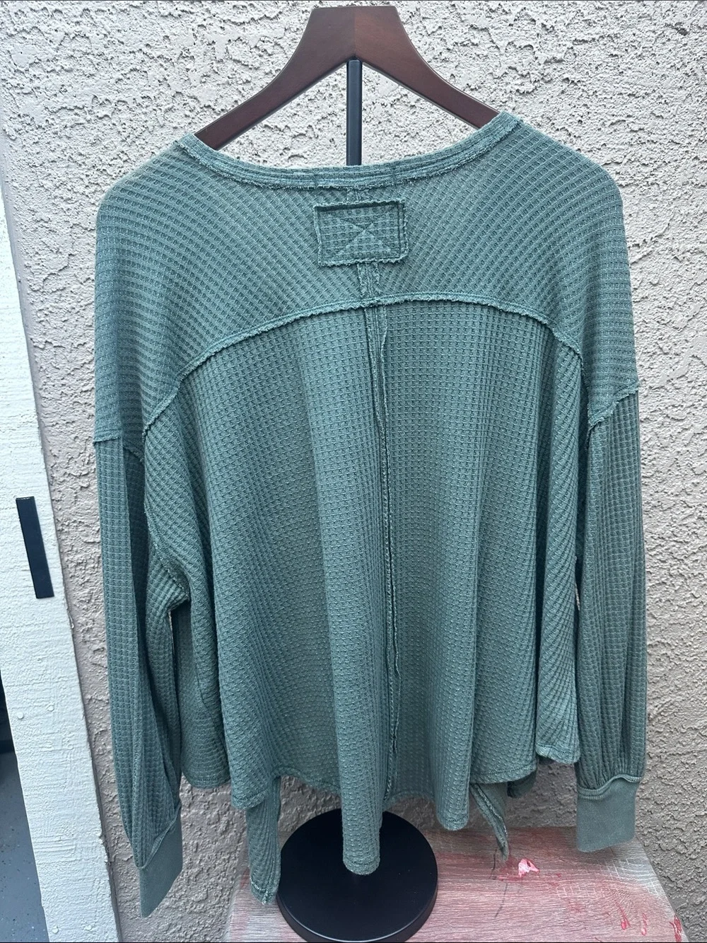 Free People Gem Coraline Oversized V-Neck Sweater - green color
